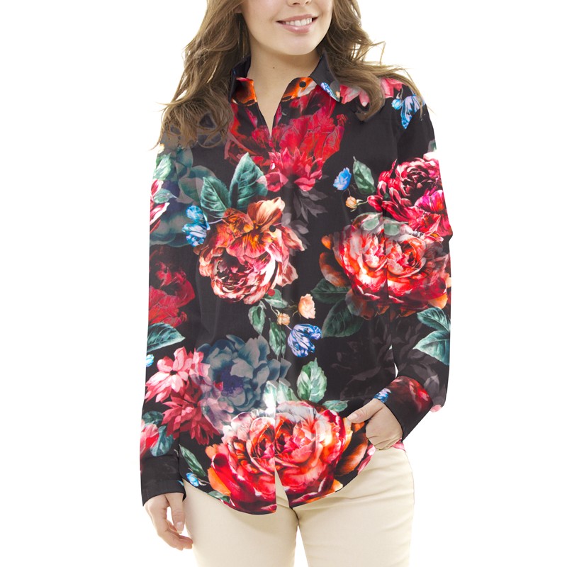 Georgette Floral Negro - Ribes y Casals
