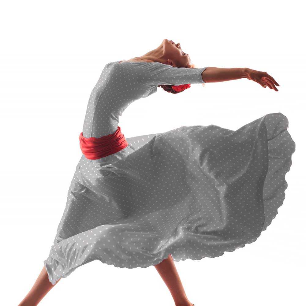 Georgette Lunares Gris 4mm - Ribes y Casals