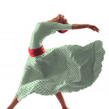 Georgette Lunares Verde 4mm - Ribes y Casals