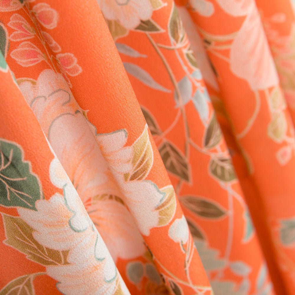 Georgette Floral Naranja - Ribes y Casals
