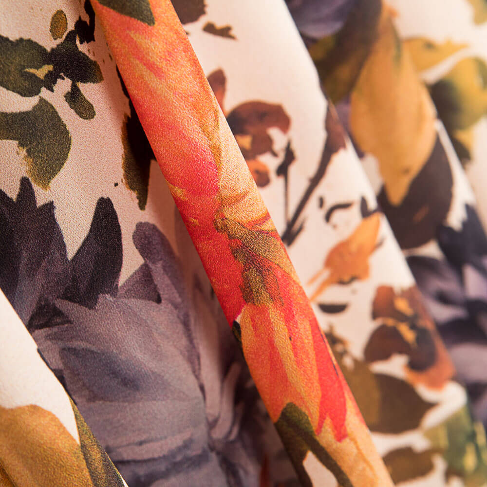 Georgette Floral Winter Crudo - Ribes y Casals