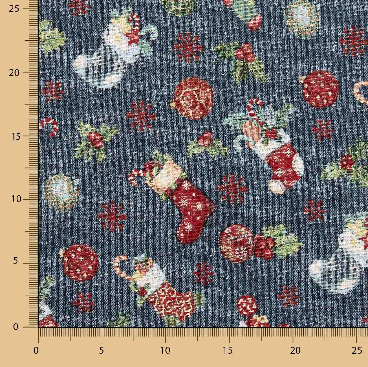 Gobelino Lurex Navidad Azul - Ribes y Casals