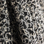 Damasco Lurex Floral en Blanco y Negro - Ribes y Casals
