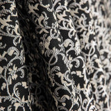 Damasco Lurex Floral en Blanco y Negro - Ribes y Casals