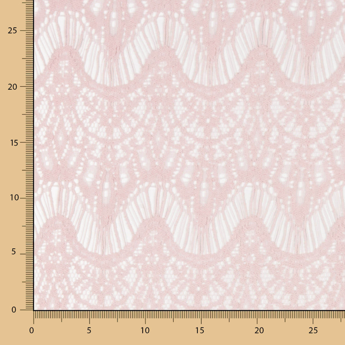 Retal Guipur Ondas Rosa Palo 150x150cm - Ribes y Casals