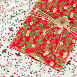 Popelín Navidad Flor de Pascua Rojo - Ribes y Casals