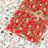 Popelín Navidad Flor de Pascua Rojo - Ribes y Casals