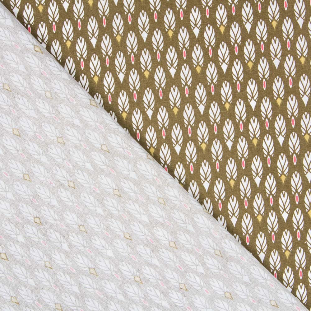 Popelín Plumas Mini Doré - Ribes y Casals