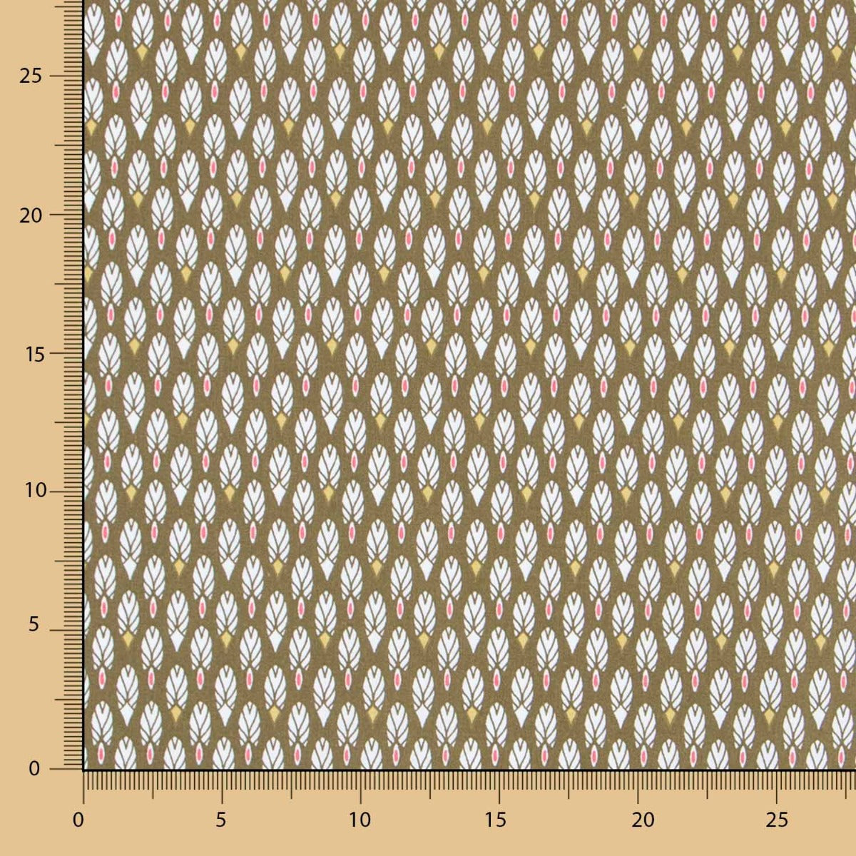 Popelín Plumas Mini Doré - Ribes y Casals