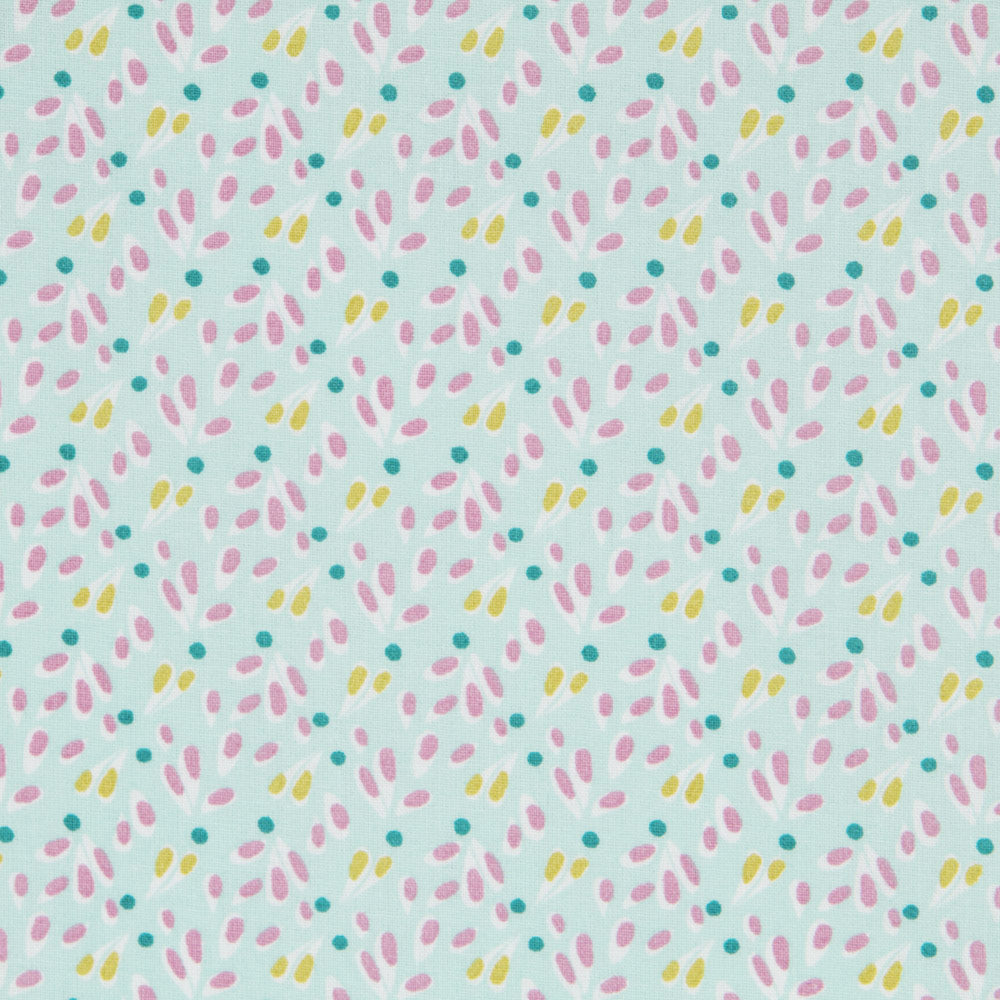 Popelín Plantitas Verde - Ribes y Casals