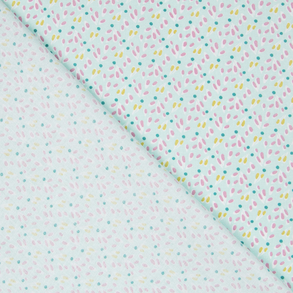 Popelín Plantitas Verde - Ribes y Casals