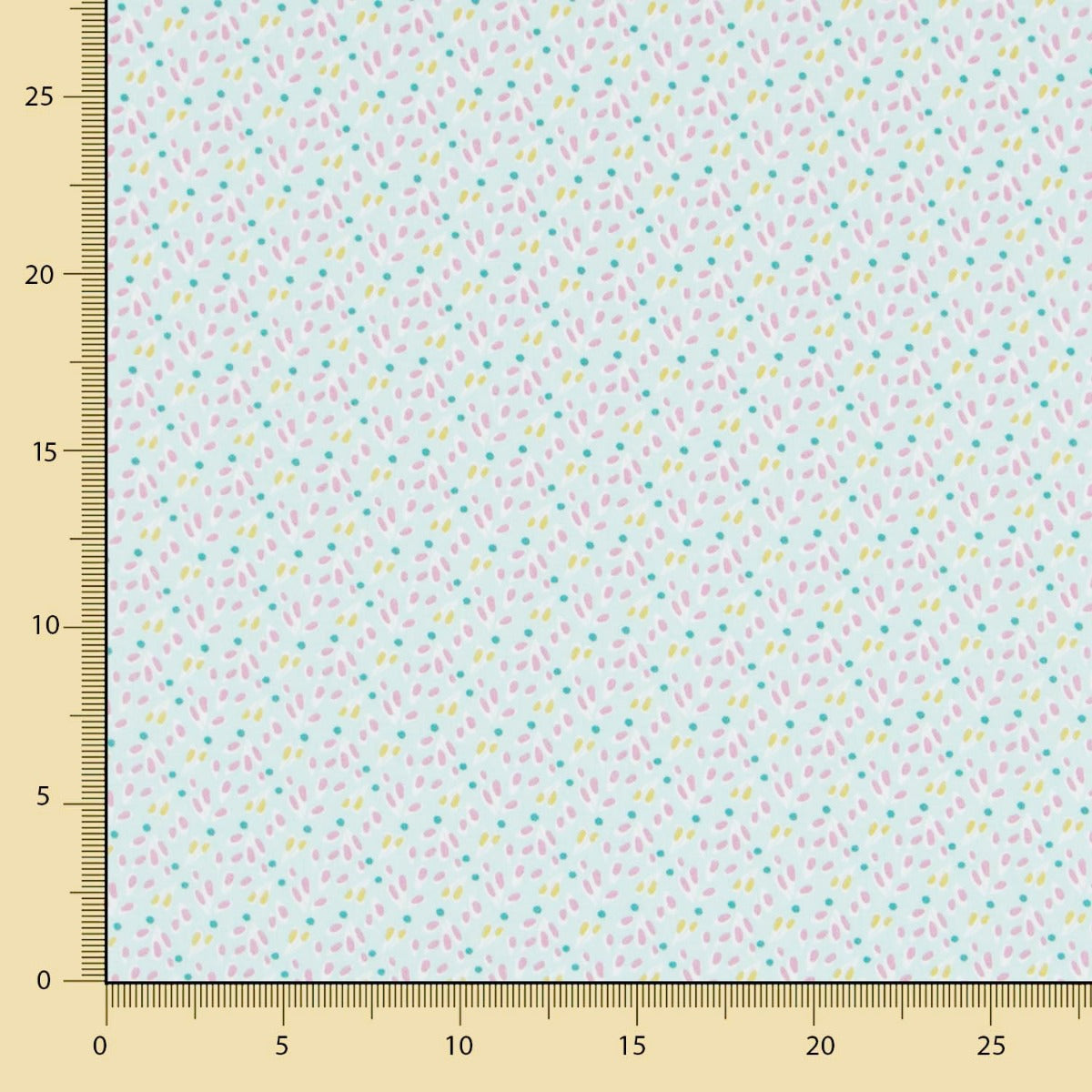 Popelín Plantitas Verde - Ribes y Casals