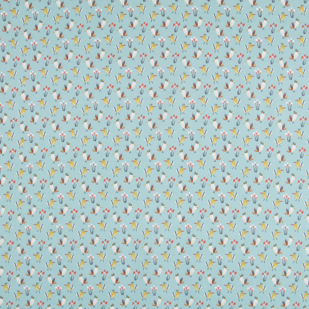 Popelín Birds Verdosa - Ribes y Casals