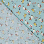 Popelín Birds Verdosa - Ribes y Casals