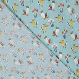 Popelín Birds Verdosa - Ribes y Casals