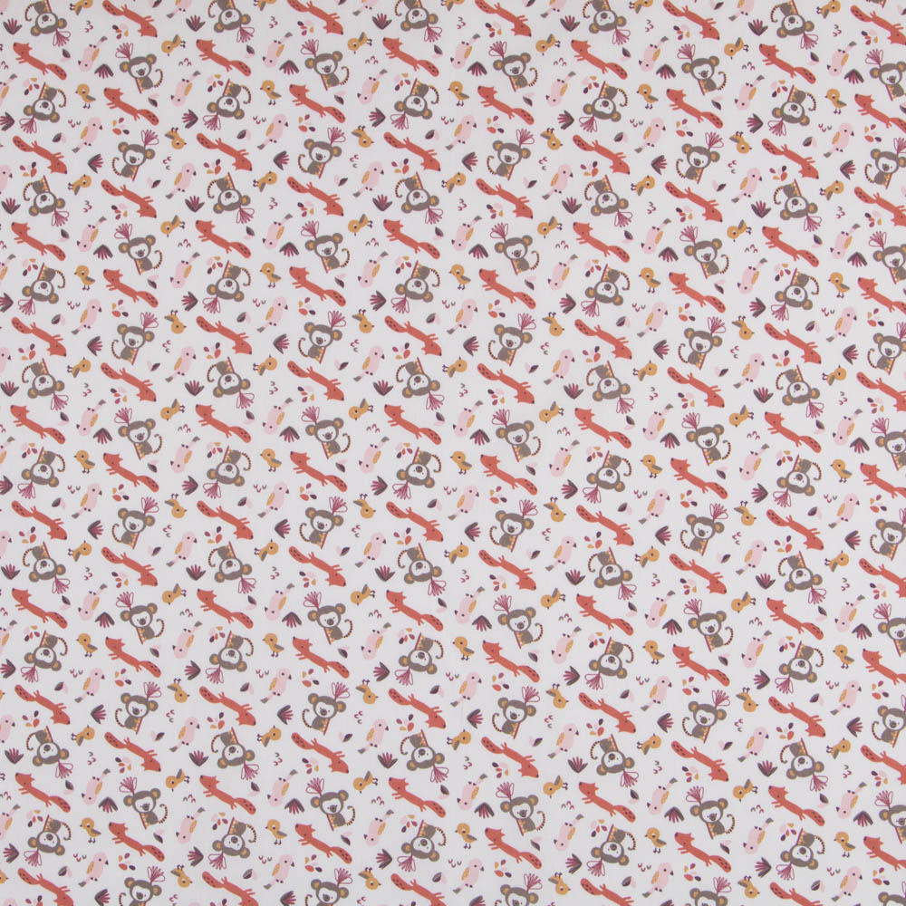 Popelín Animales Blanco - Ribes y Casals