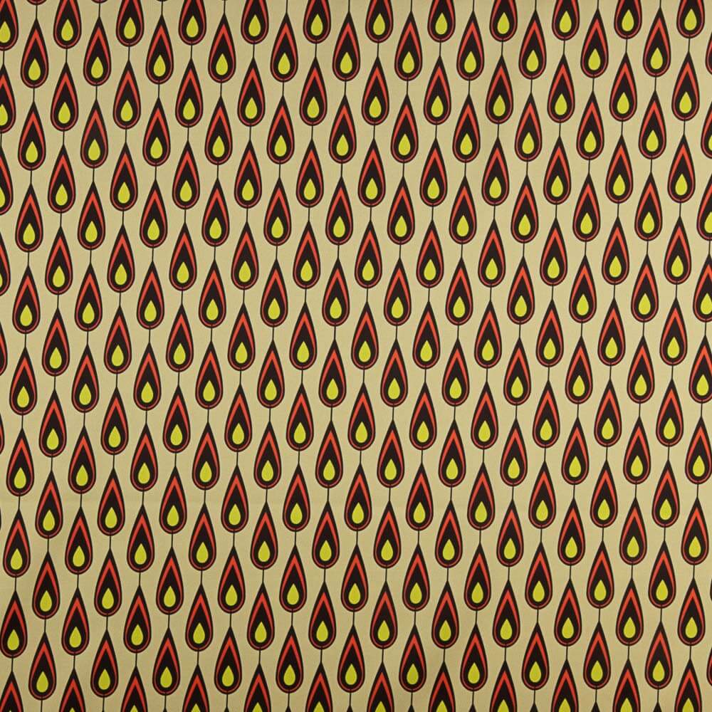 Satén Spandex Plumas Beige Doré - Ribes y Casals