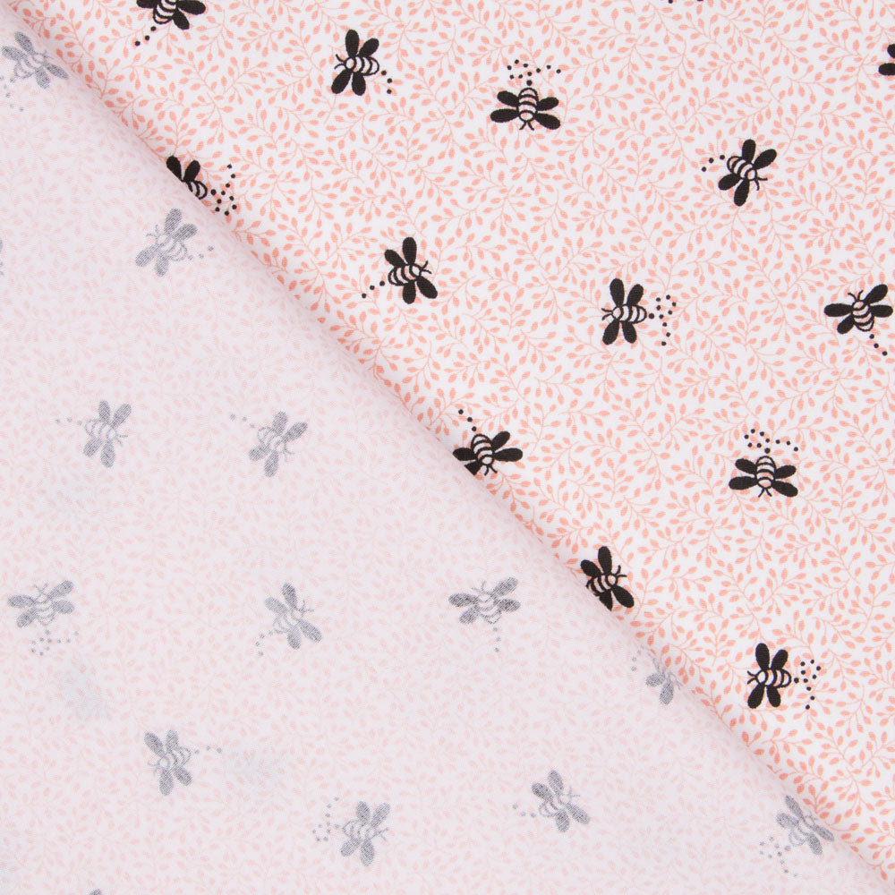 Popelín Orgánico Abejas Naranja - Ribes y Casals