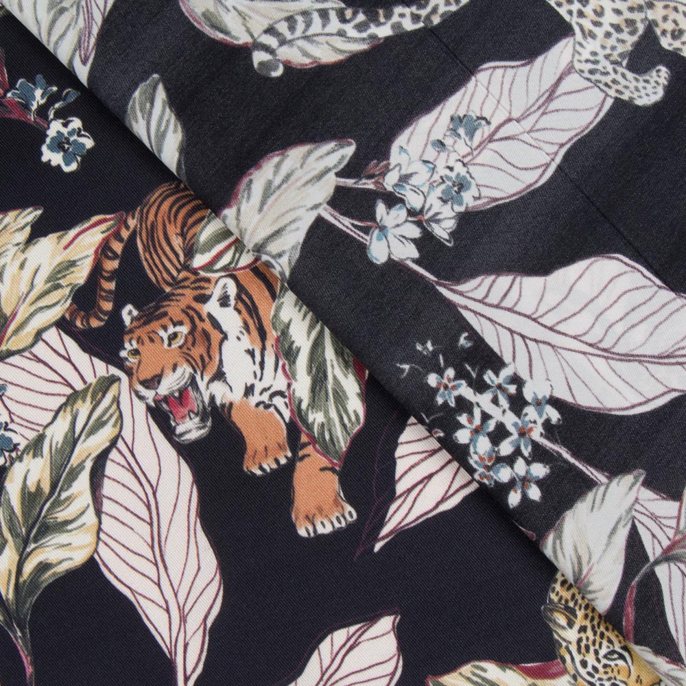 Satén Tiger Azul Oscuro - Ribes y Casals