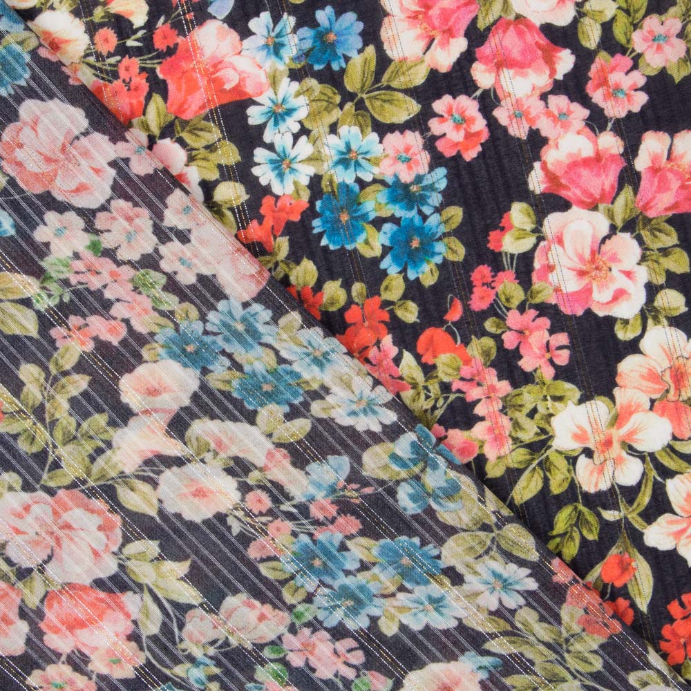 Viscosa Lurex Cretona Azul - Ribes y Casals