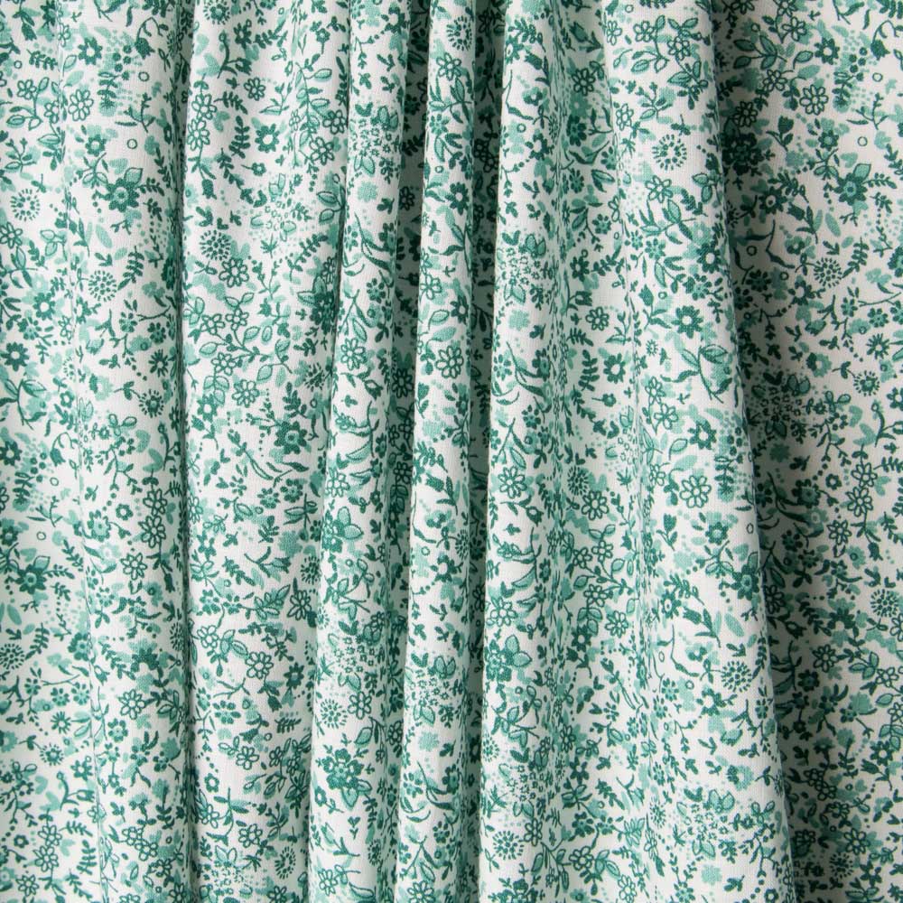 Algodón Antibacteriano Florecitas Verde - Ribes y Casals