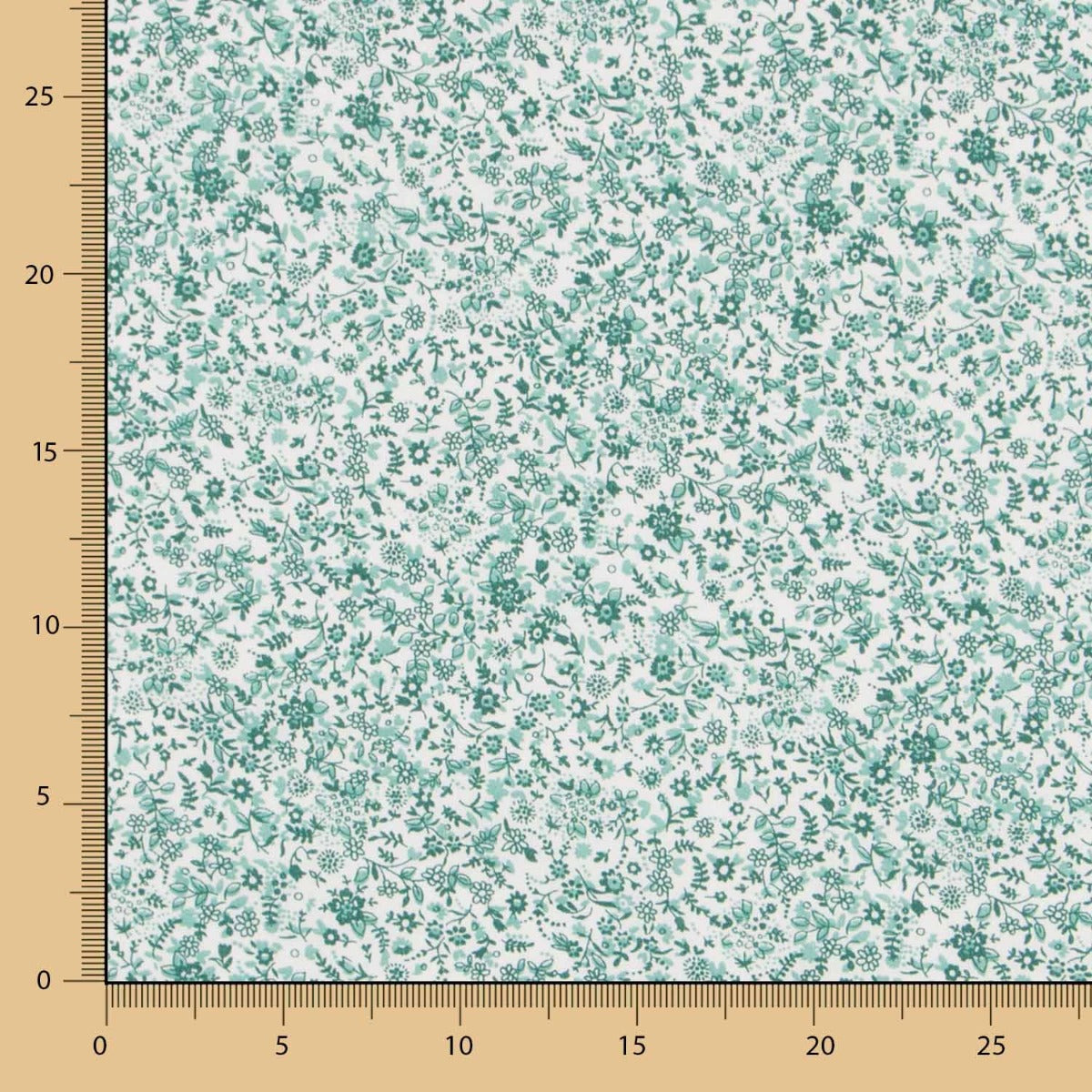 Algodón Antibacteriano Florecitas Verde - Ribes y Casals