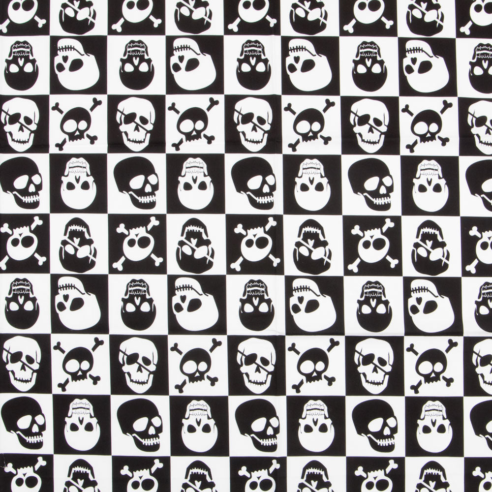 Retal Algodón Calaveras Cuadros Pirata 170x150cm - Ribes y Casals