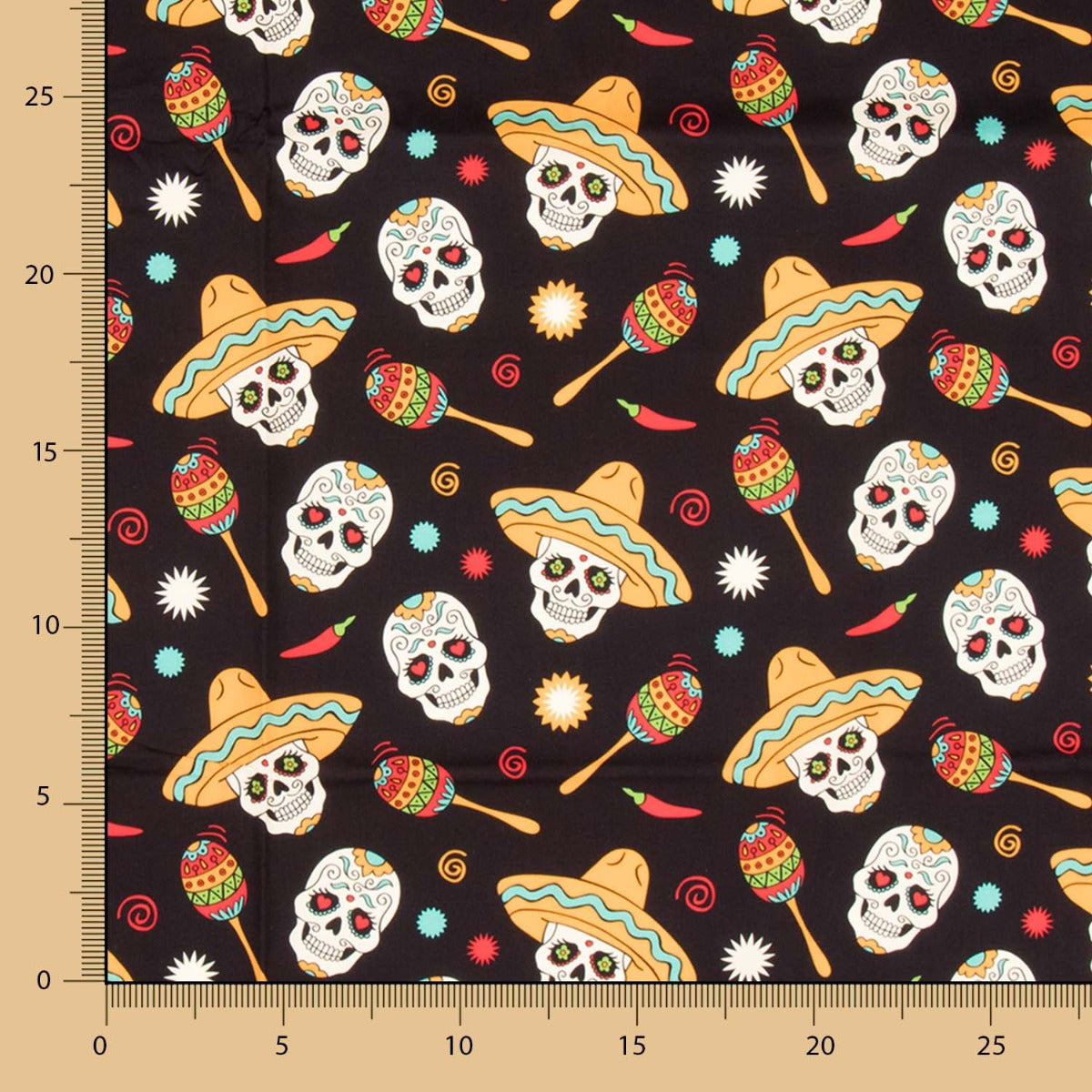 Algodón Catrina Party Negra - Ribes y Casals