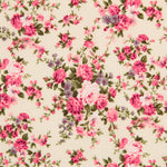 Popelín Bouquet Flores Crudo - Ribes y Casals