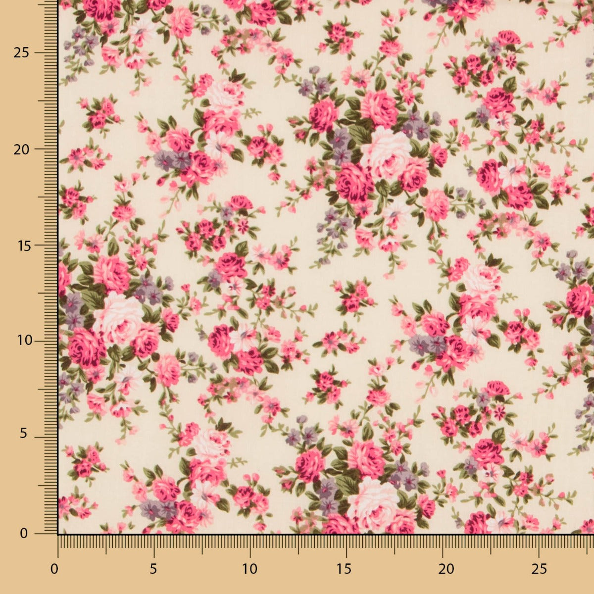 Popelín Bouquet Flores Crudo - Ribes y Casals