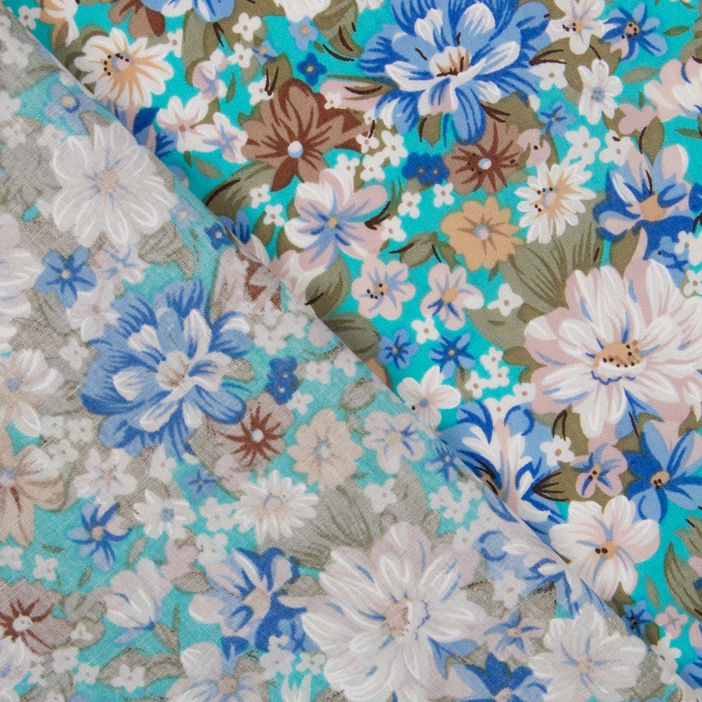 Popelín Cretona Turquesa - Ribes y Casals