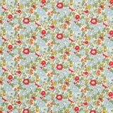 Popelín Flores Azul Rojo - Ribes y Casals