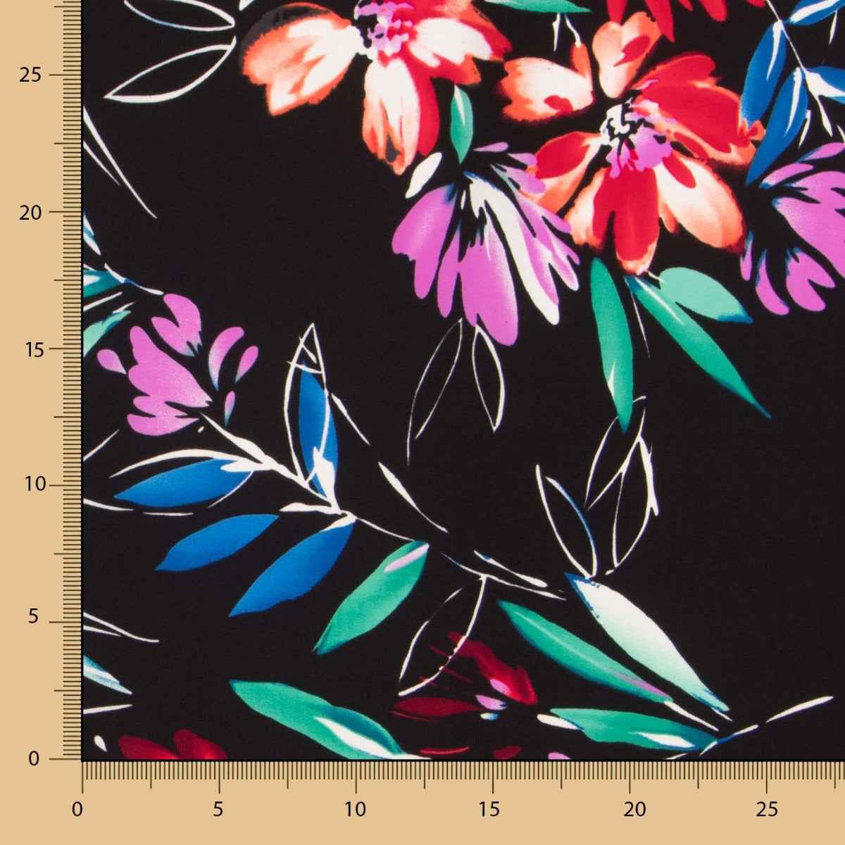 Crep Poliéster Pinceladas Negro - Ribes y Casals