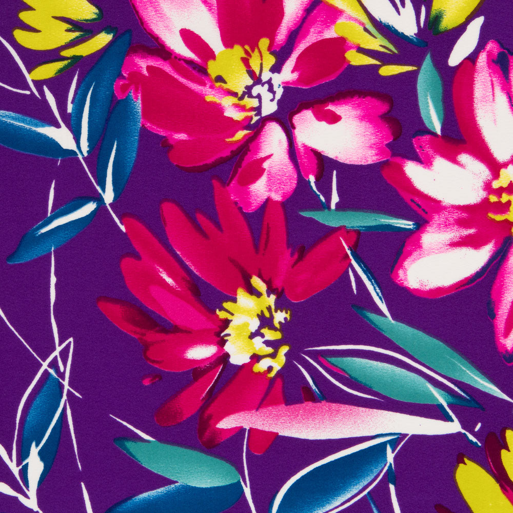 Crep Poliéster Pinceladas Morado - Ribes y Casals