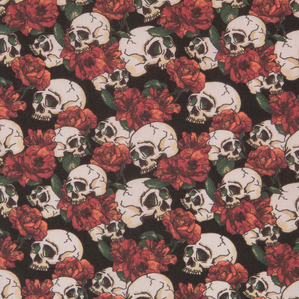 Popelín Calaveras y Rosas - Ribes y Casals