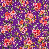 Crepe Lunares y Flores Morada - Ribes y Casals