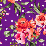 Crepe Lunares y Flores Morada - Ribes y Casals