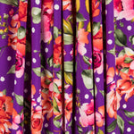 Crepe Lunares y Flores Morada - Ribes y Casals