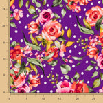 Crepe Lunares y Flores Morada - Ribes y Casals