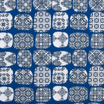 Loneta Estampada Cuadros Azulejos Azulón - Ribes y Casals