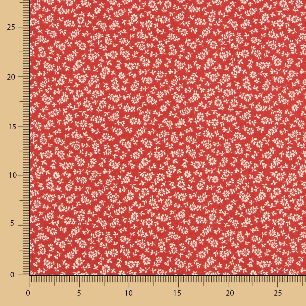 Popelín Ramitas Rojas - Ribes y Casals