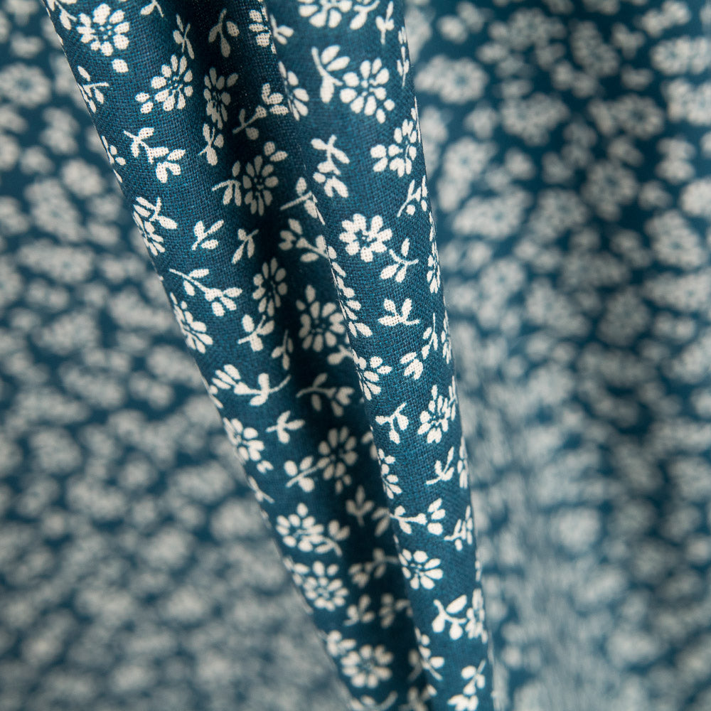 Popelín Ramitas Petróleo - Ribes y Casals