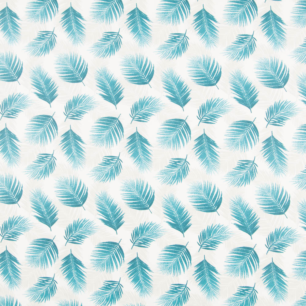 Algodón Resinado Hojas Palmera Turquesa - Ribes y Casals