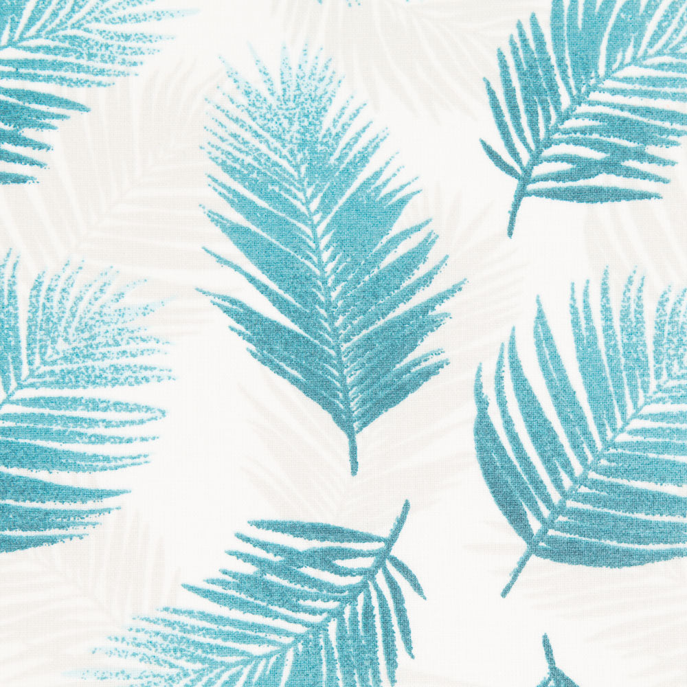 Algodón Resinado Hojas Palmera Turquesa - Ribes y Casals