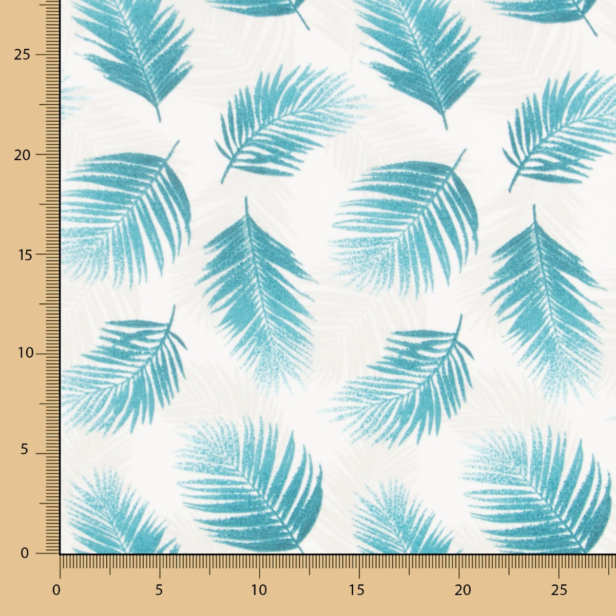 Algodón Resinado Hojas Palmera Turquesa - Ribes y Casals