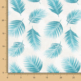 Algodón Resinado Hojas Palmera Turquesa - Ribes y Casals