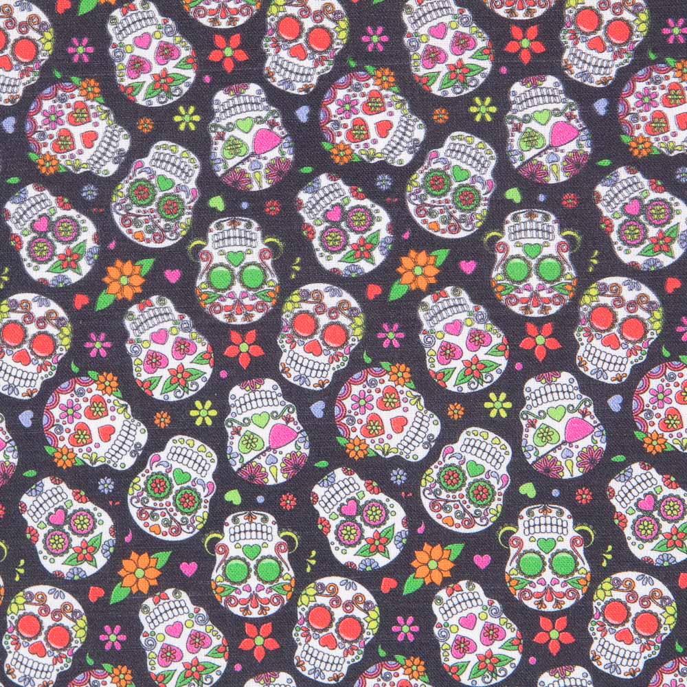 Tela Popelín Catrinas Multicolor - Ribes y Casals