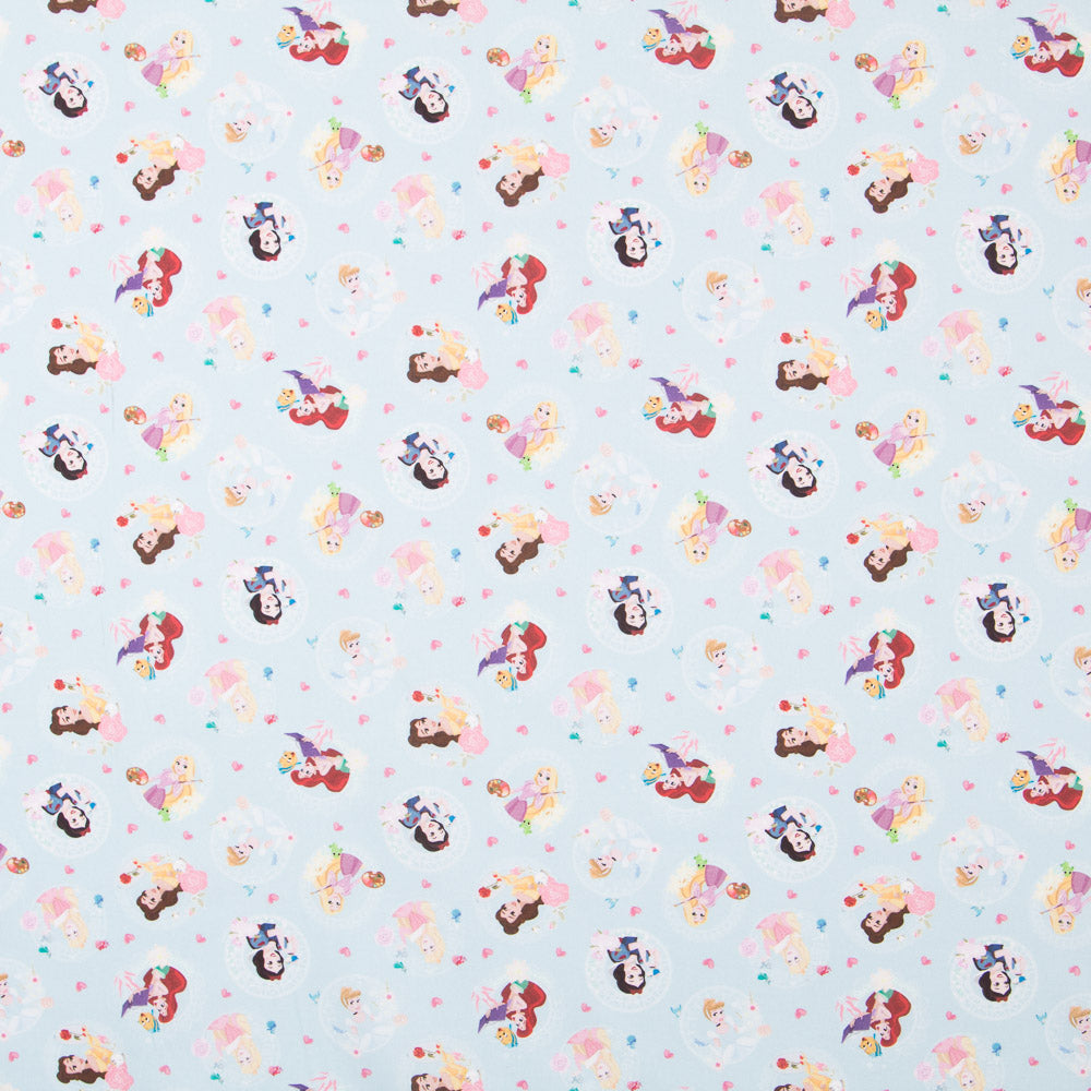 Retal Algodón Disney Princesas Azul 50x140 cm - Ribes y Casals
