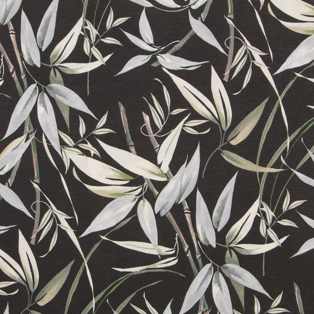 Tela Loneta Estampada Tropic Negro - Ribes y Casals
