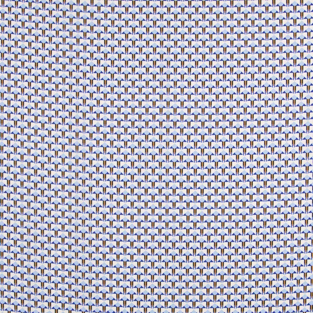 Satén Mate Geométrico Azul - Ribes y Casals